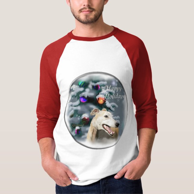 Greyhound Christmas Geschenke T-Shirt (Vorderseite)
