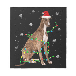 greyhound christmas light cute santa greyhound notizblock