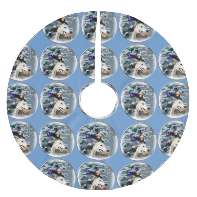 Greyhound Christmas Polyester Weihnachtsbaumdecke (Vorderseite)