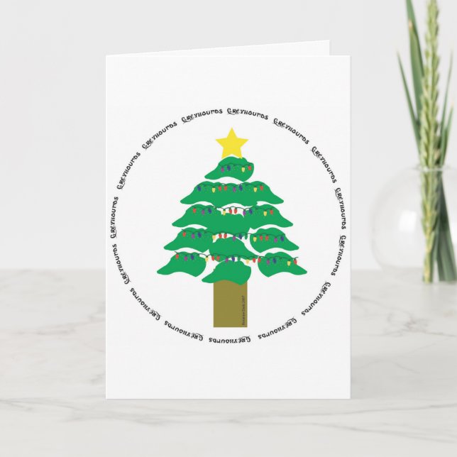 Greyhound Christmas Tree 2007 Feiertagskarte (Vorderseite)