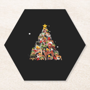 Greyhound Christmas Tree Lights Funny Dog Xmas Gif Untersetzer