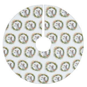 Greyhound Christmas Wreath Festive Pup Polyester Weihnachtsbaumdecke