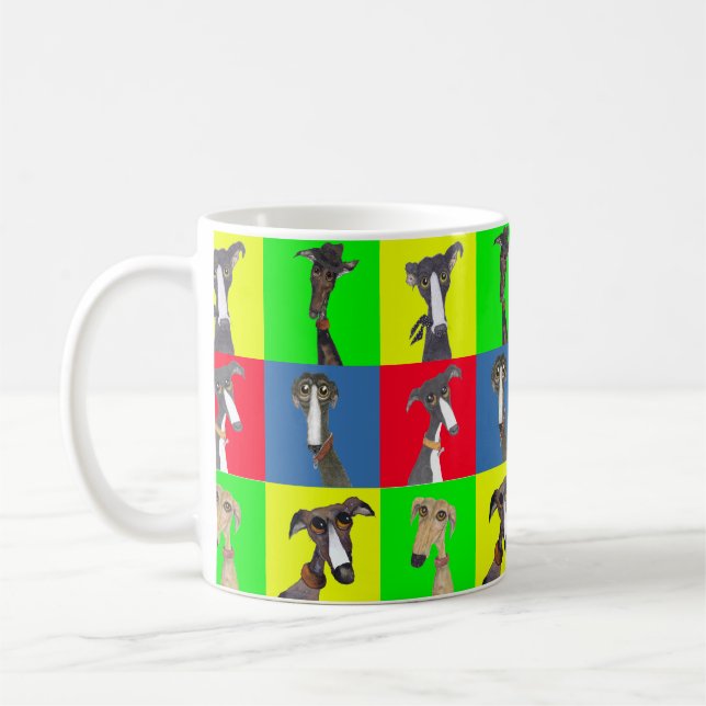 GREYHOUND COLLAGE KAFFEETASSE (Links)
