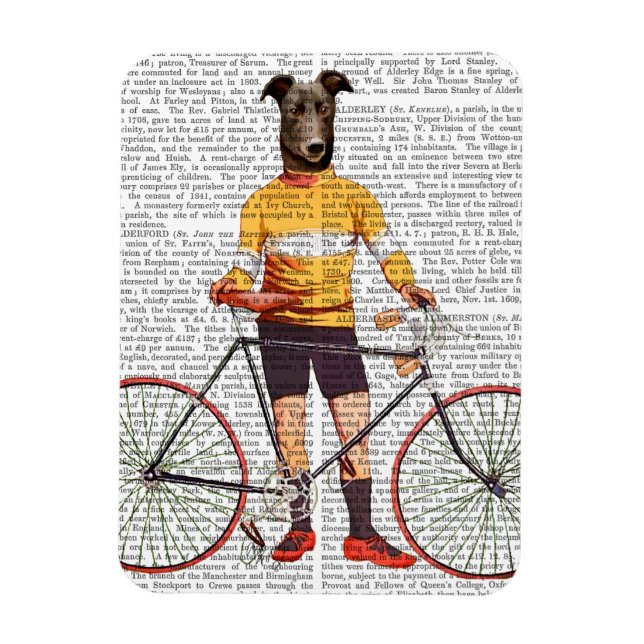 Greyhound Cyclist Magnet (Vertikal)