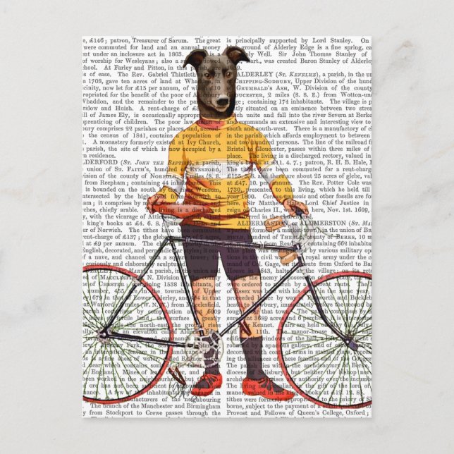 Greyhound Cyclist Postkarte (Vorderseite)