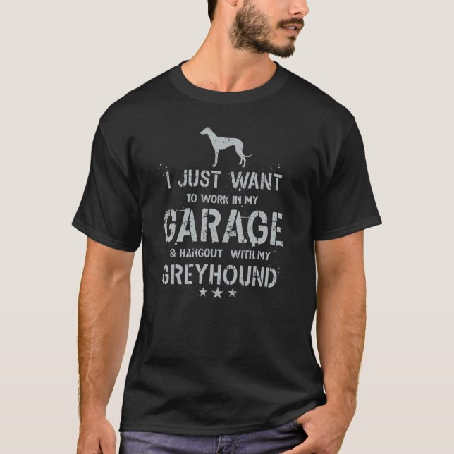 Greyhound Dad Garage Men Hang T-Shirt (Vorderseite)
