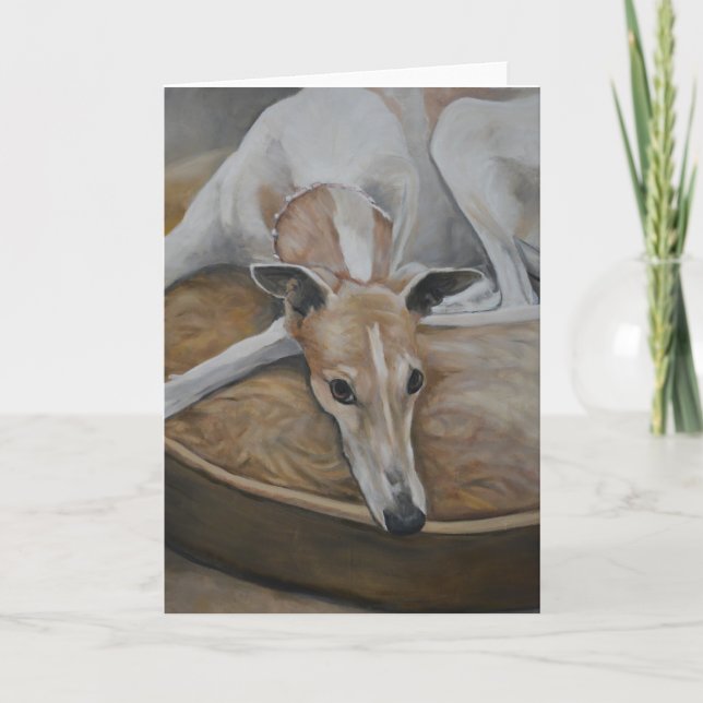 Greyhound Dog Art Grußkarte Karte (Vorderseite)