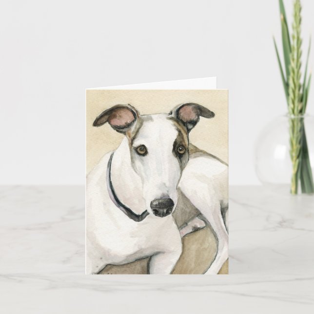 Greyhound Dog Art Notecard Karte (Vorderseite)