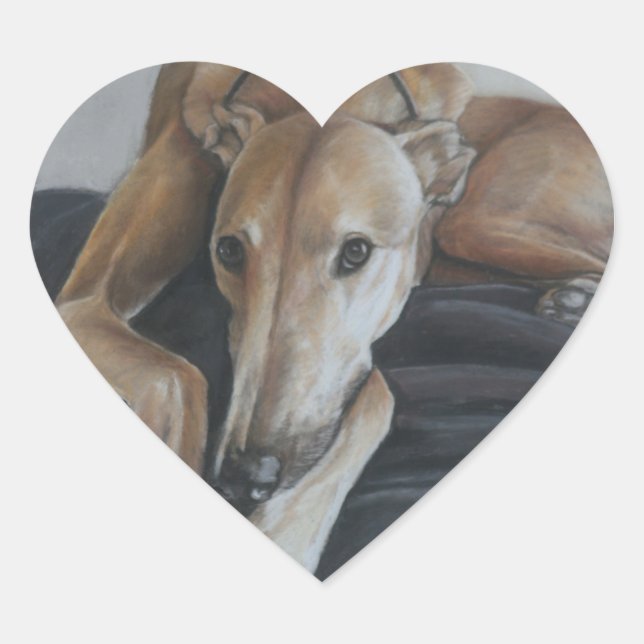 Greyhound Dog Art Sticker (Vorderseite)