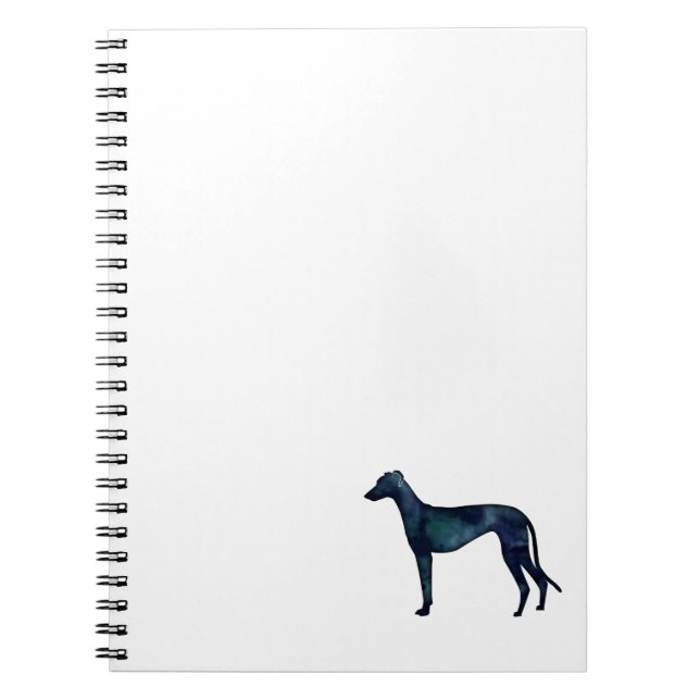 Greyhound Dog Black Watercolor Silhouette Notizblock (Vorderseite)