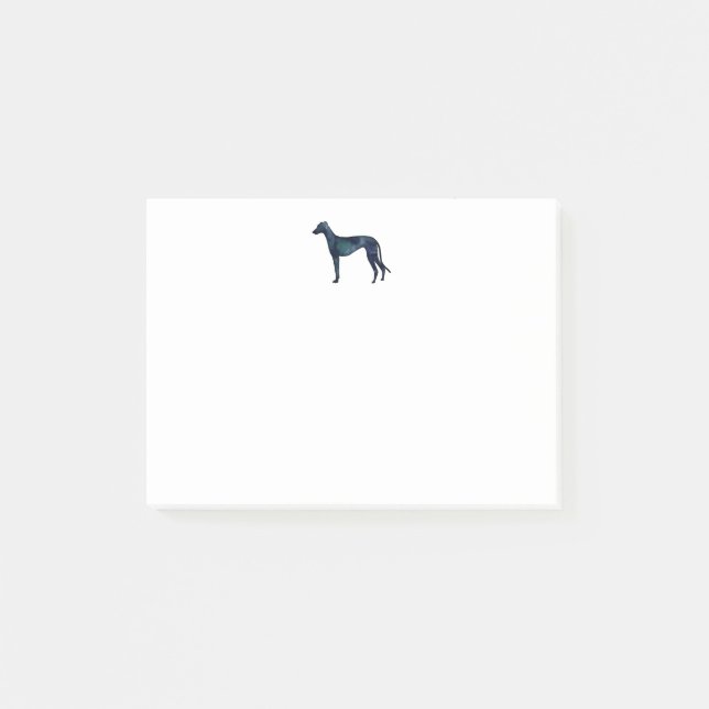 Greyhound Dog Black Watercolor Silhouette Post-it Klebezettel (Vorderseite)