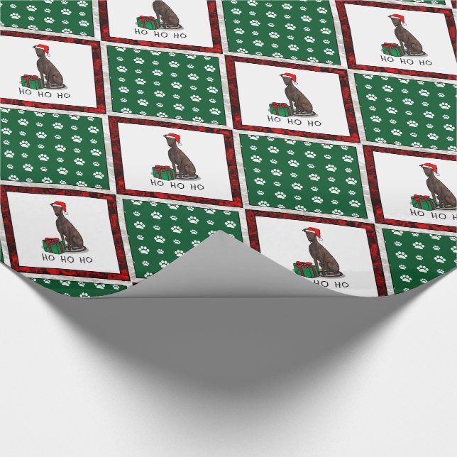 Greyhound Dog (Blinde) Niedlich Geschenkpapier (Ecke)