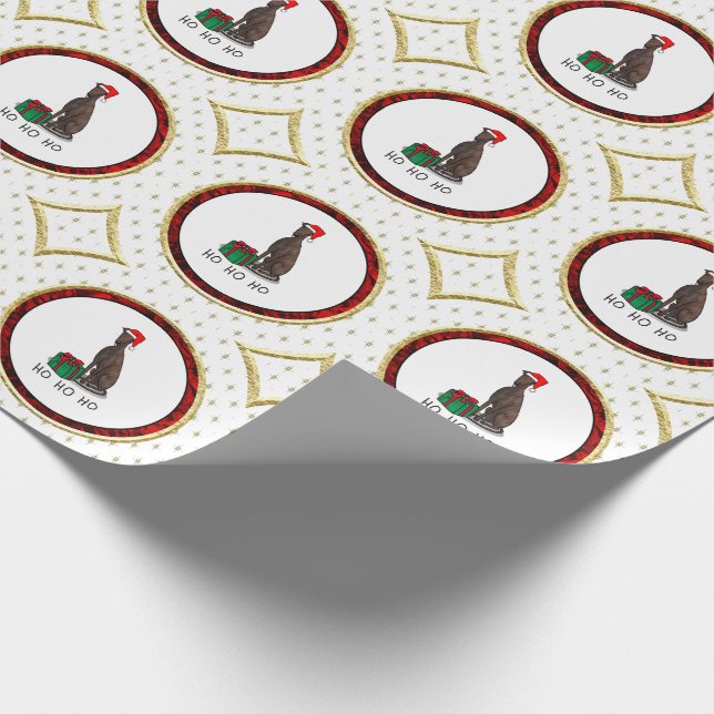 Greyhound Dog (Blinde) Niedlich Geschenkpapier (Ecke)