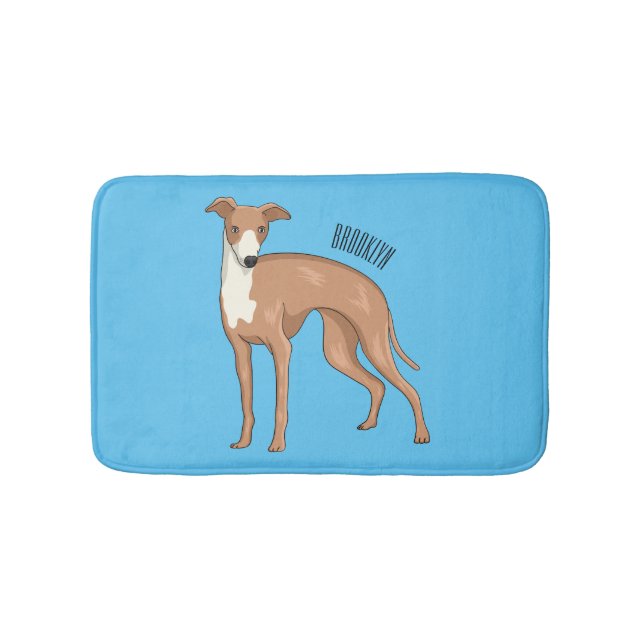 Greyhound dog cartoon illustration badematte (Vorderseite)
