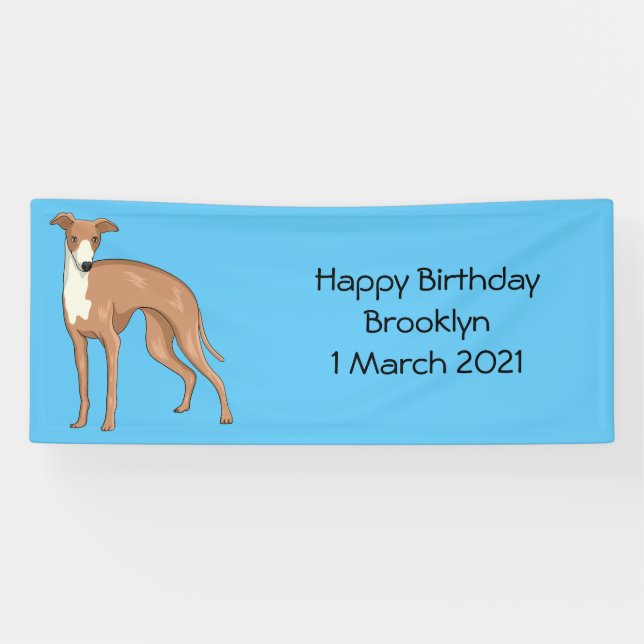 Greyhound dog cartoon illustration banner (Horizontal)