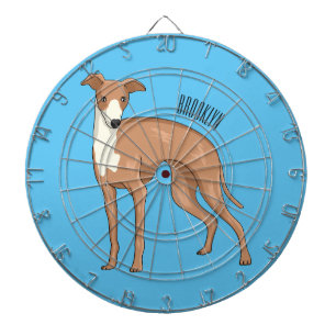 Greyhound dog cartoon illustration dartscheibe