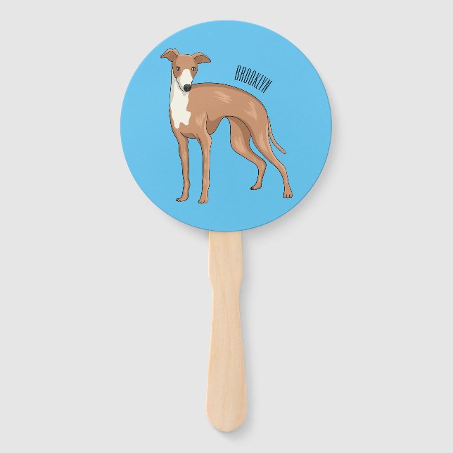 Greyhound dog cartoon illustration fächer (Vorderseite)
