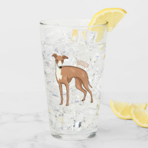 Greyhound dog cartoon illustration glas