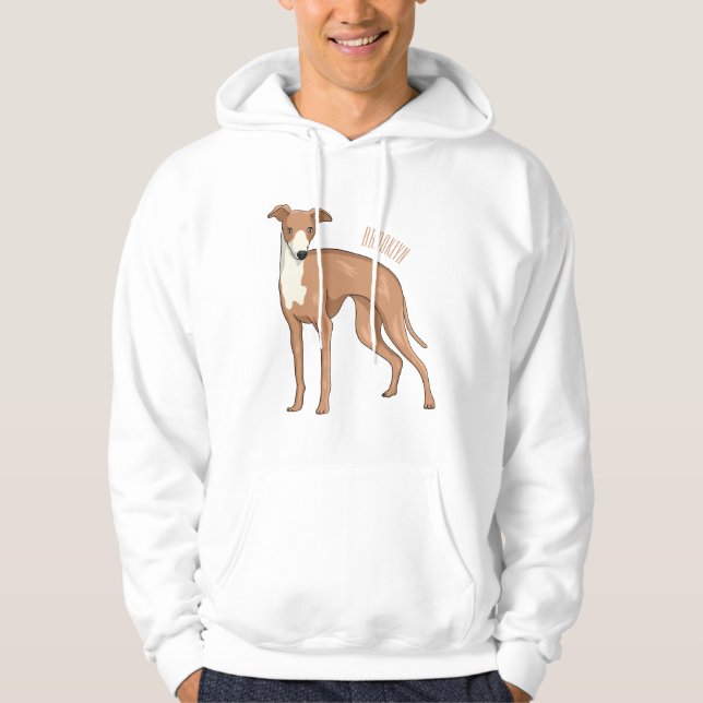 Greyhound dog cartoon illustration hoodie (Vorderseite)