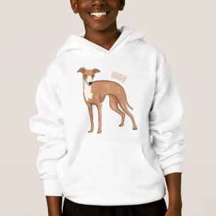 Greyhound dog cartoon illustration hoodie