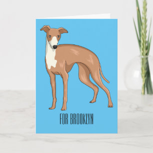 Greyhound dog cartoon illustration karte