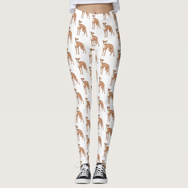 Greyhound dog cartoon illustration leggings (Vorderseite)