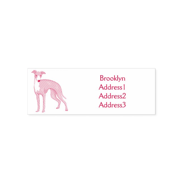 Greyhound dog cartoon illustration permastempel (Design)