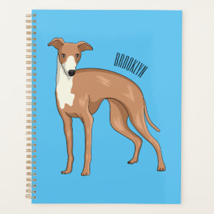 Greyhound dog cartoon illustration planer