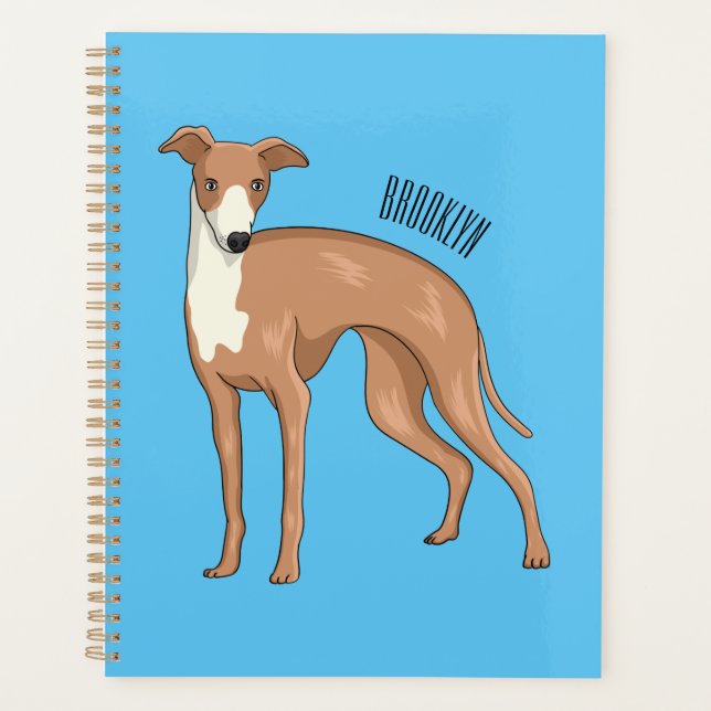Greyhound dog cartoon illustration planer (Vorderseite)