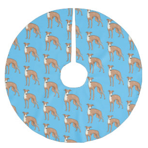 Greyhound dog cartoon illustration polyester weihnachtsbaumdecke