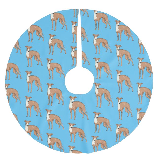 Greyhound dog cartoon illustration polyester weihnachtsbaumdecke (Vorderseite)