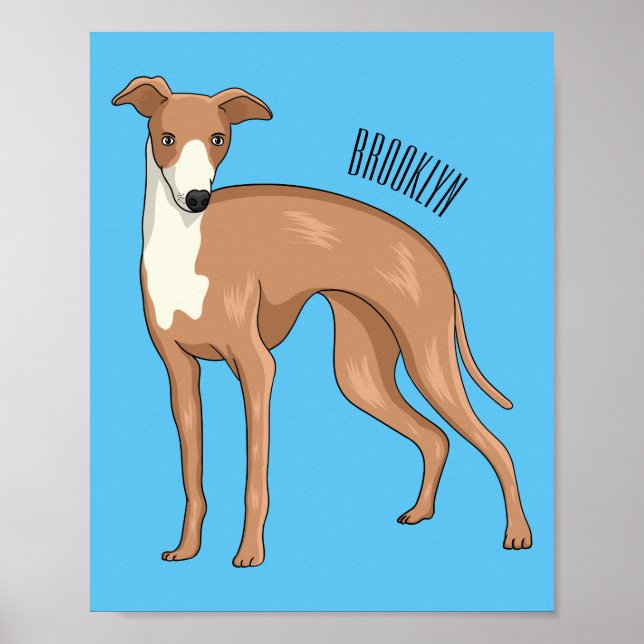 Greyhound dog cartoon illustration poster (Vorne)