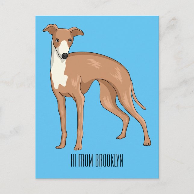 Greyhound dog cartoon illustration postkarte (Vorderseite)
