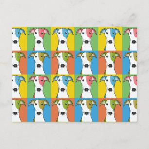Greyhound Dog Cartoon Pop-Art Postkarte