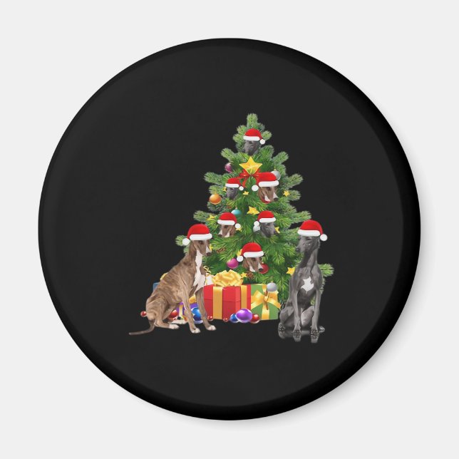 Greyhound dog Christmas Tree Essential T - Shirt Magnet (Vorne)