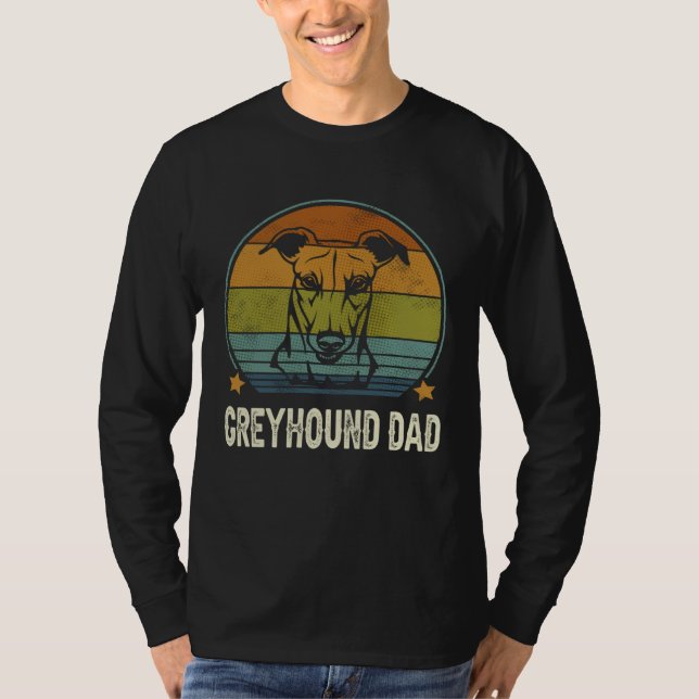 Greyhound Dog Dad Vintage Fathers Day T-Shirt (Vorderseite)