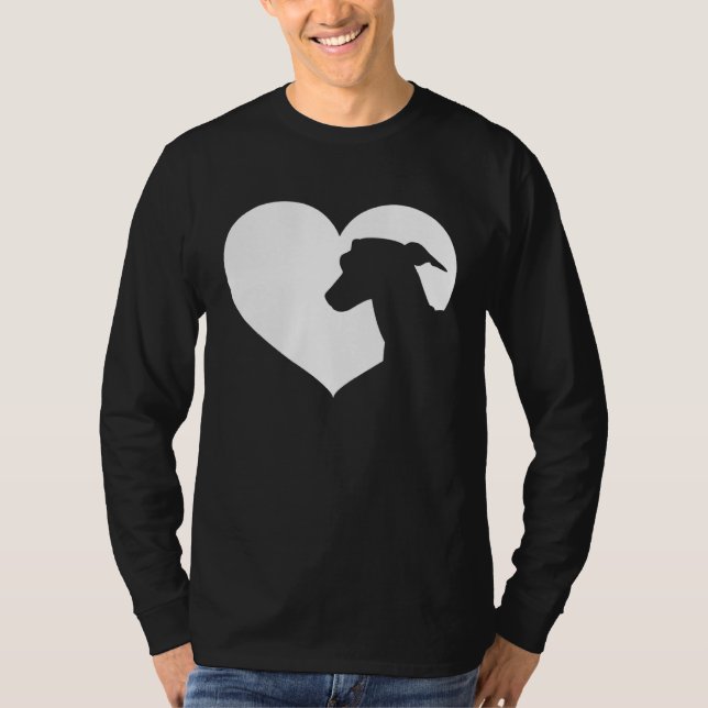 Greyhound Dog Heart Silhouette  Greyhound T-Shirt (Vorderseite)