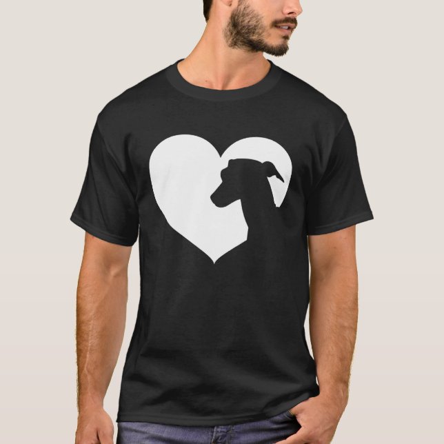 Greyhound Dog Heart Silhouette  Greyhound T-Shirt (Vorderseite)