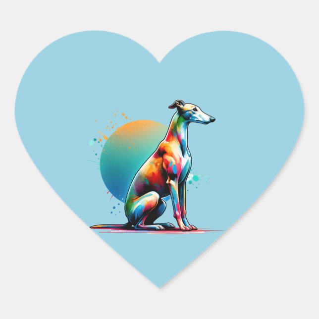 Greyhound Dog Herz-Aufkleber (Vorderseite)