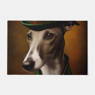 Greyhound Dog in St. Patrick's Day Dress Fußmatte