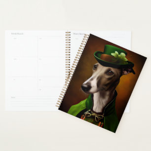 Greyhound Dog in St. Patrick's Day Dress Planer