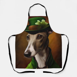 Greyhound Dog in St. Patrick's Day Dress Schürze