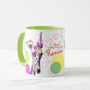 Greyhound Dog Liebhaber spielerischer Happy Art Tasse