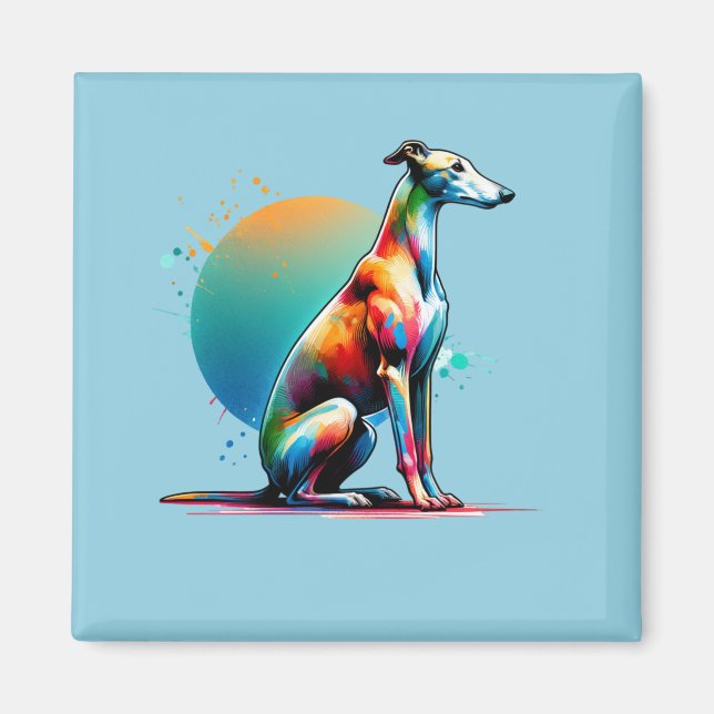 Greyhound Dog Magnet (Vorne)