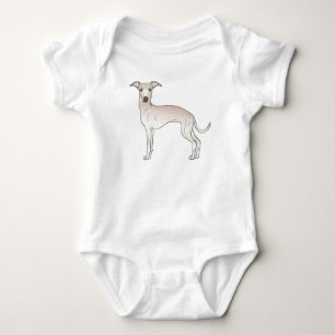 Greyhound Dog Niedlich Cartoon Dog Baby Strampler