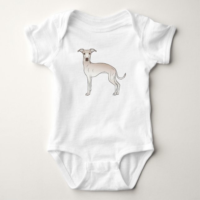 Greyhound Dog Niedlich Cartoon Dog Baby Strampler (Vorderseite)