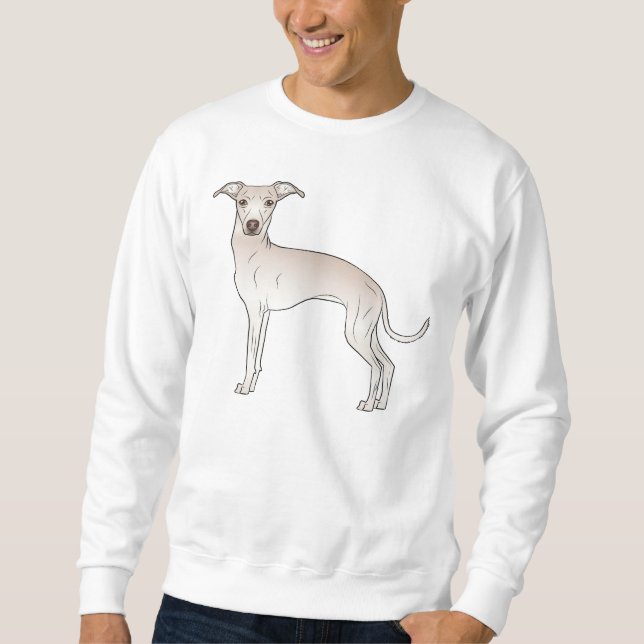 Greyhound Dog Niedlich Cartoon Dog Sweatshirt (Vorderseite)