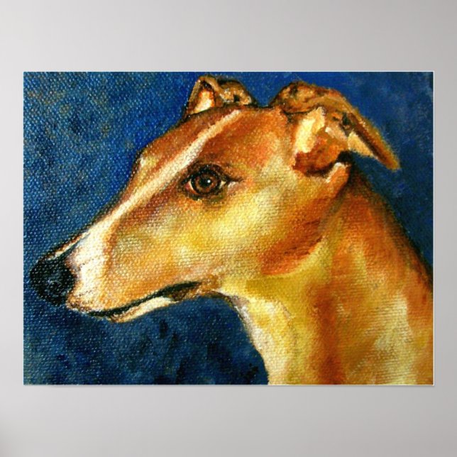 Greyhound Dog Portrait Fine Art Prints Poster (Vorne)