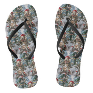 Greyhound Dog Riding Motorrad Weihnachten Flip Flops