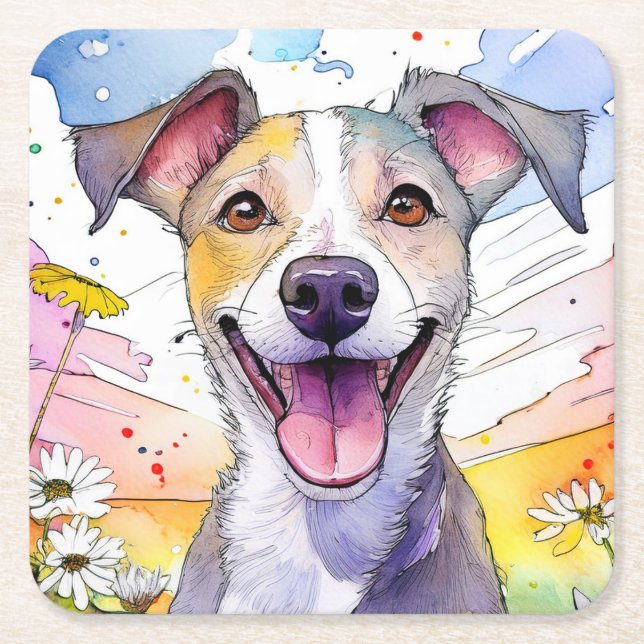Greyhound Dog Untersetzer (Vorderseite)